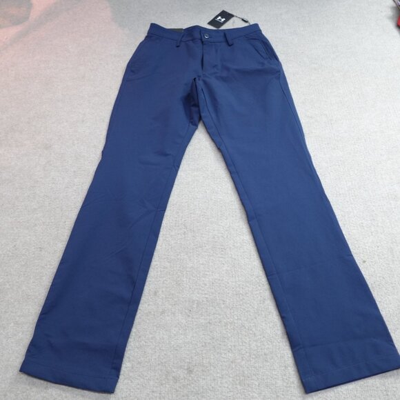 Under Armour Pants 29 x 30 Blue Solid Performance Golf Straight UA Tech NEW - Picture 1 of 9
